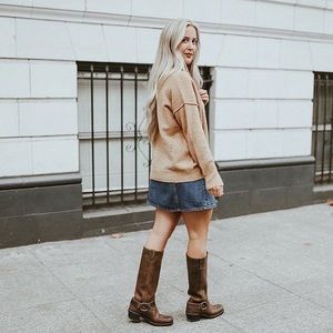 Frye Jamie Ring Tall Whiskey Brown Stonewashed Distressed Leather Boots